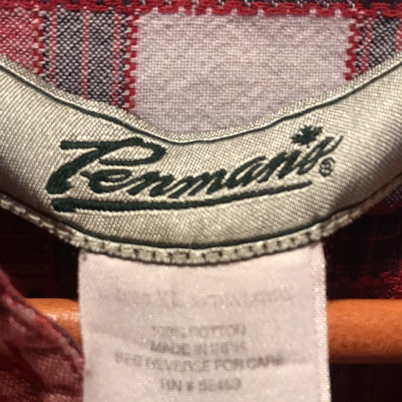 Penmans sz XL vintage button down red ivory grey great quality heavy 100% cotton - Picture 3 of 6